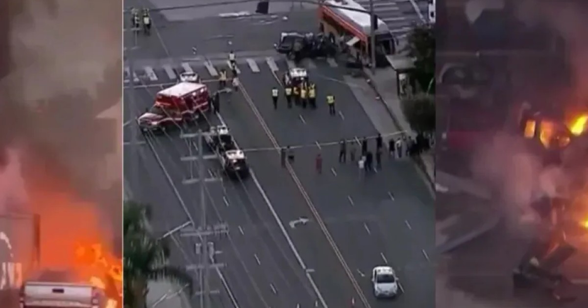 Helicóptero de NBC Los Ángeles se estrella durante una transmisión en directo en EUA: grababan accidente de bus
