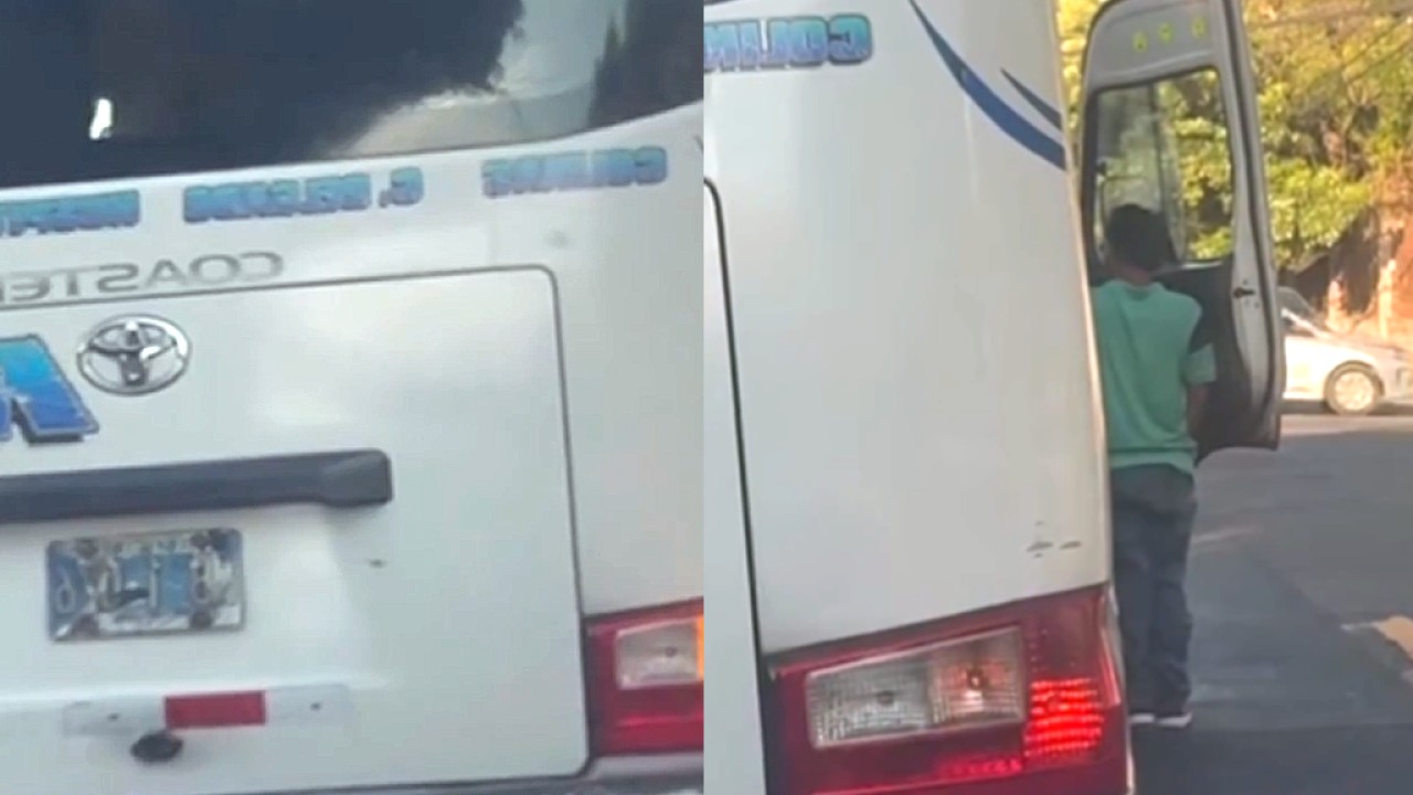 Denuncian a microbusero que fue captado orinando en plena calle
