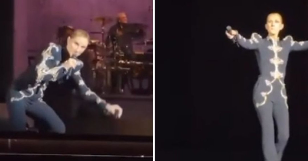 Celine Dion cae del escenario durante concierto en Francia y se levanta sin abandonar
